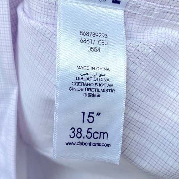 NWT Jasper Conran Tailored Fit 100% Cotton Bottom Up Men's Shirt Neck Size 15" ! - Picture 8 of 12